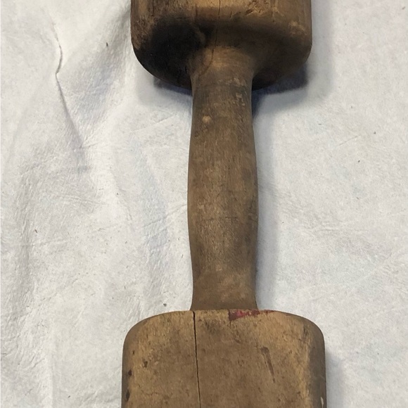 Primitive Wooden Bench Rammer Masher Tool - Picture 3 of 4